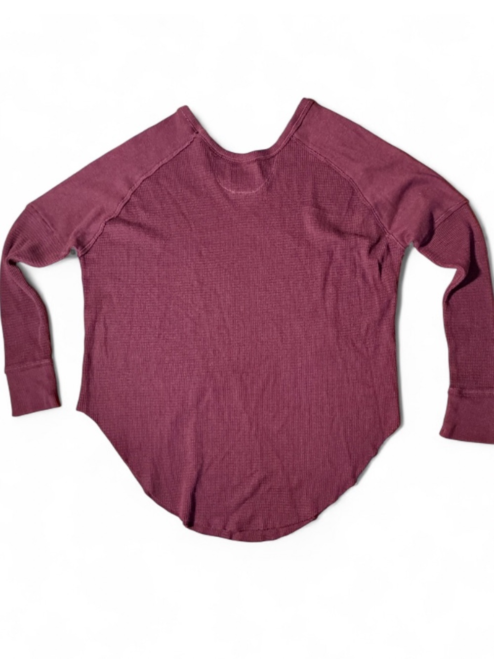 Golden by TNA (Aritzia) Waffle Knit Long Sleeve Thermal | XS | Plum - Picture 2 of 3